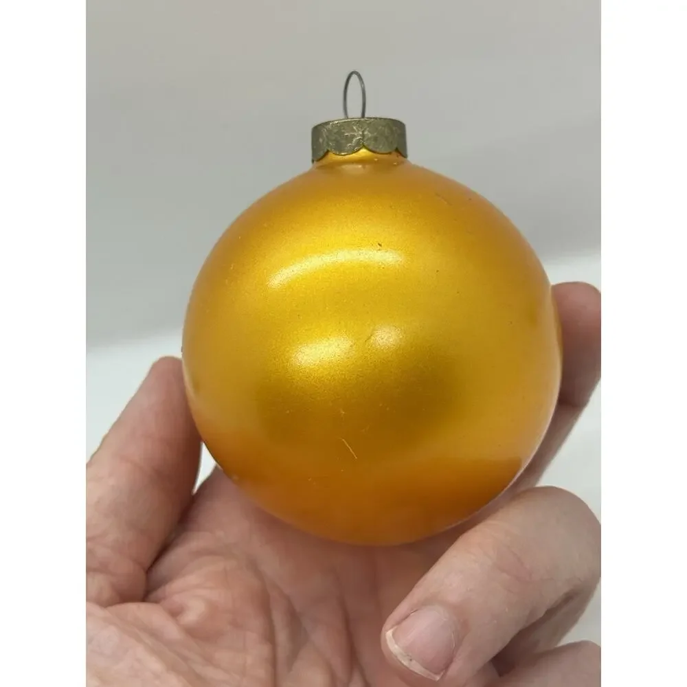 Vintage Washington Redskins Glass Christmas Ornament Gold Football Helmet NFL